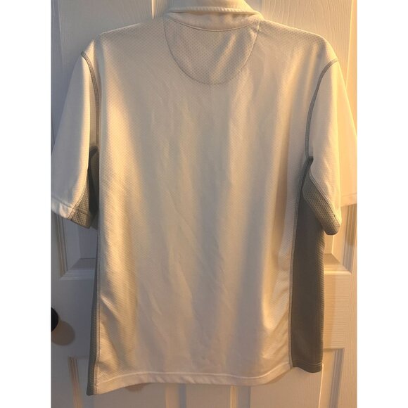 Alo Cool Fit 1/4 Zip Pullover Short Sleeve Never Quit White Grey Mens - Picture 2 of 6